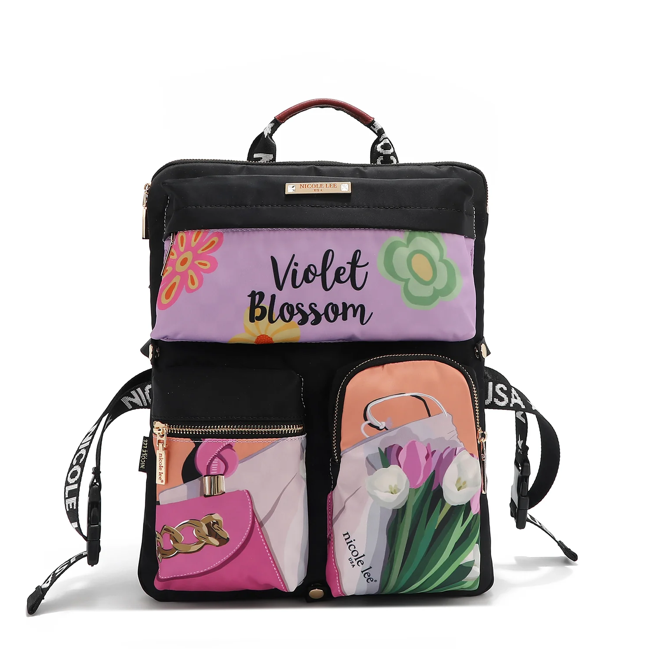 Product image 1 for Раница Nicole Lee, 36x29x3.5 cm, Violet Blossom