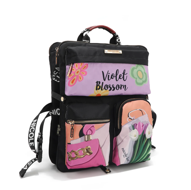 Product image 2 for Раница Nicole Lee, 36x29x3.5 cm, Violet Blossom